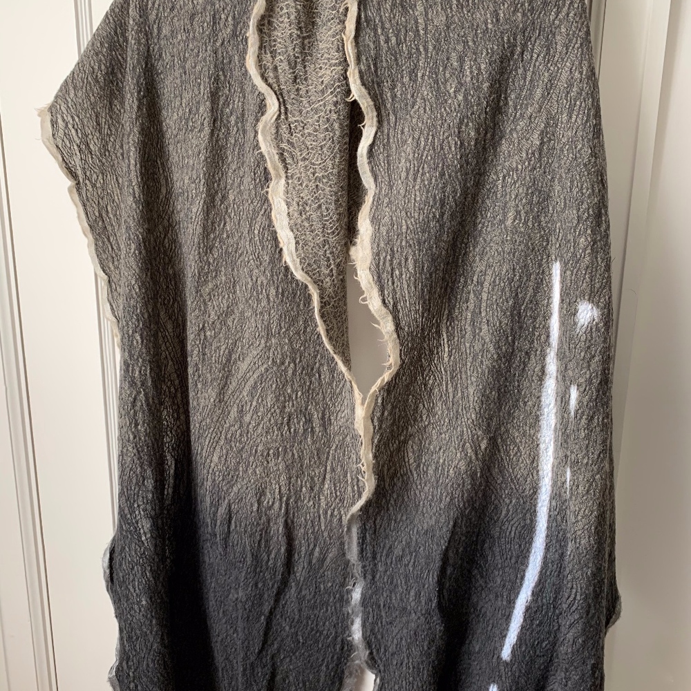 Eileen Fisher Grey/Taupe Wool Wrap